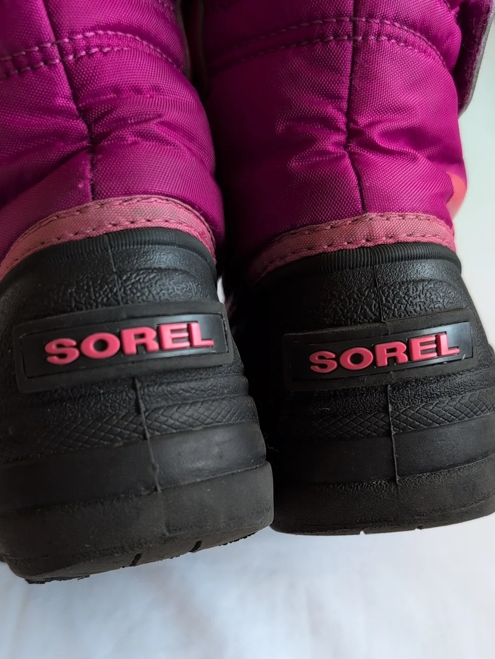 Sorel Kids Snow Commander Waterproof Winter Boots Pink Black Size 10 - Picture 6 of 11